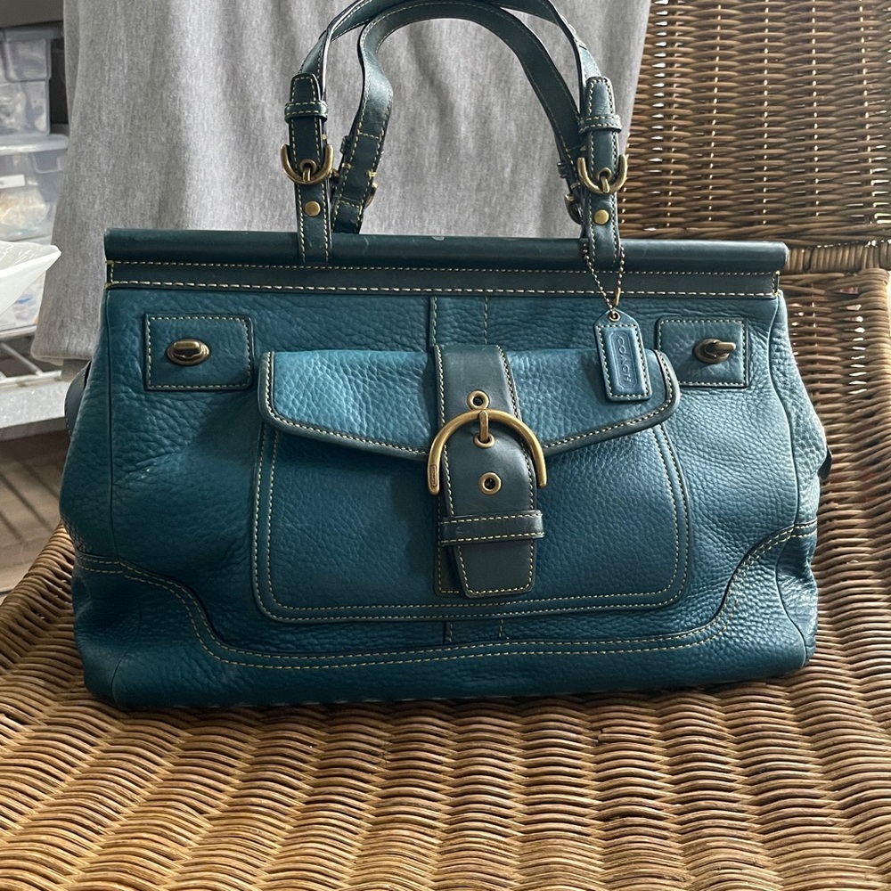 Coach Teal Leather Women's Bag